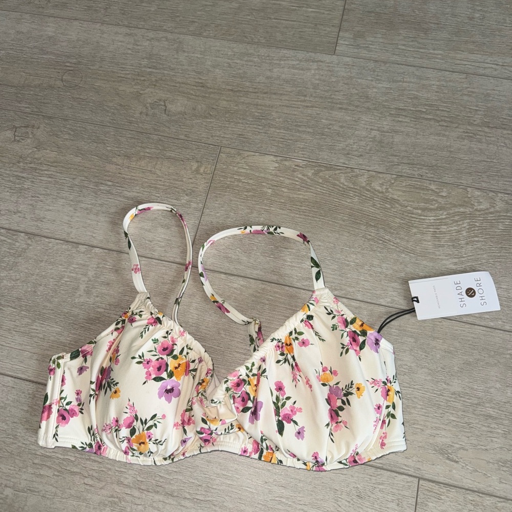 Floral Bikini Top with Adjustable Straps size 34C